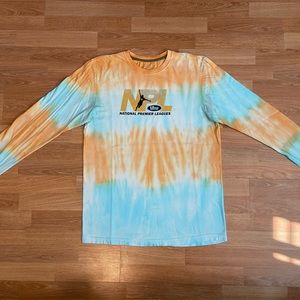 Nike US Club Soccer NPL Long Sleeved T Shirt Orange/Light Faded Blue Tie Dye